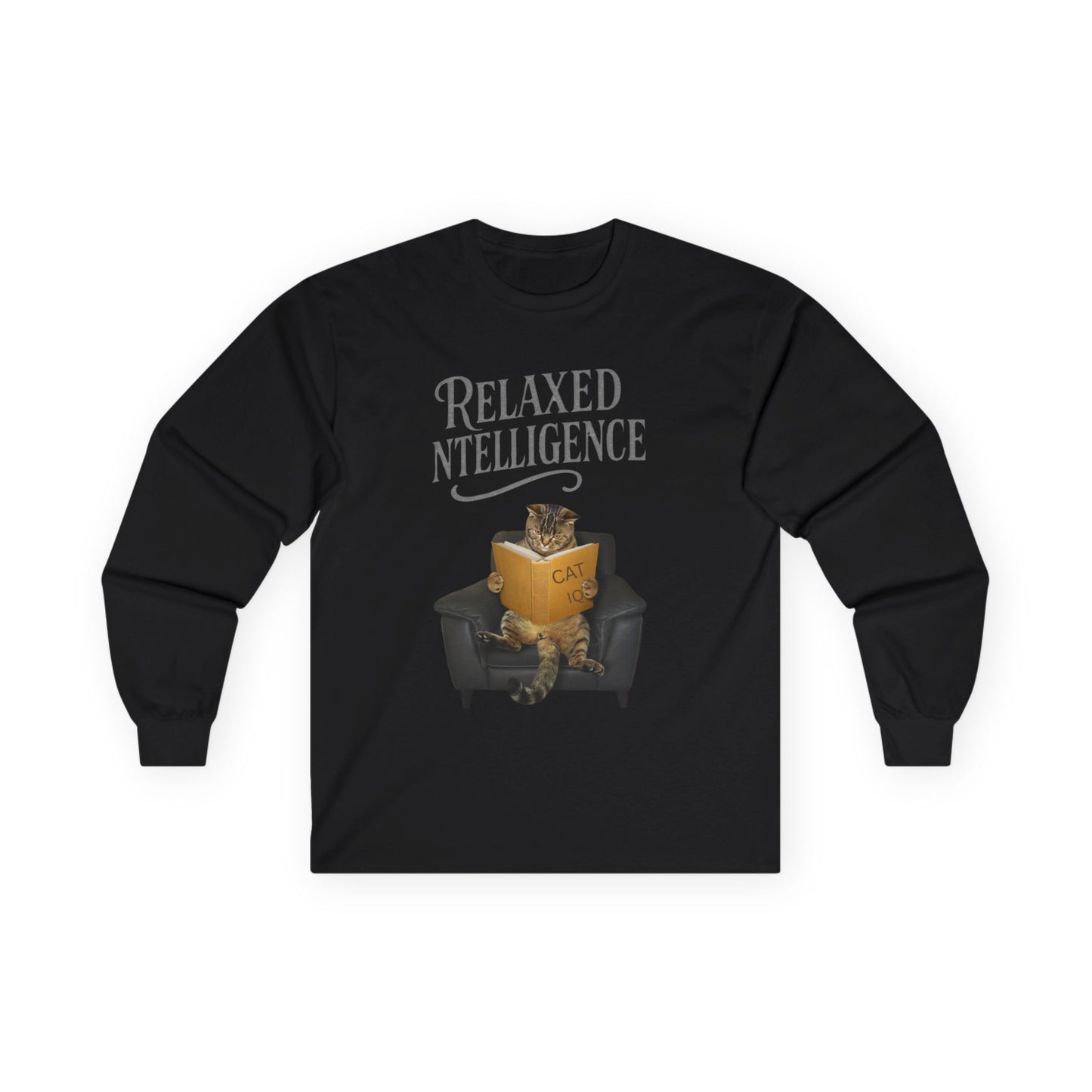 ✅ AU/NZ- Cat-Intelligence, Cozy Cat Lover Long Sleeve Tee - Relaxed Intelligence, Funny Cat T-Shirt, Gift for Cat Owners, Pet Lovers Apparel, Unique Cat Gift