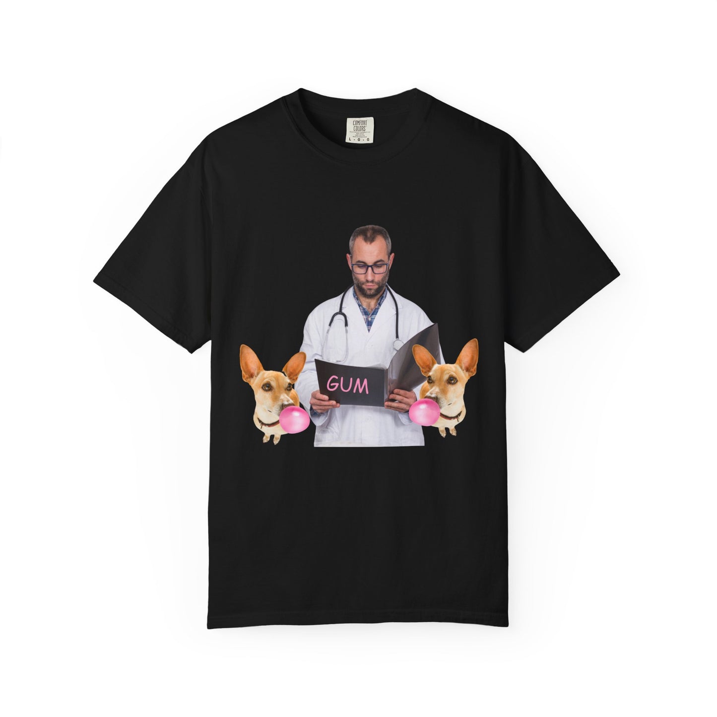 ✅ AU/NZ,Comfort Colours 1717-Funny Dog and Bubble Unisex T-Shirt - Perfect for Pet Lovers Bubbles!