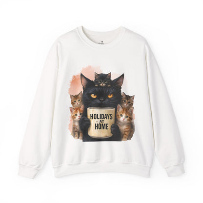 ✅ AU/NZ Cat Lover's Crewneck Sweatshirt - "Holidays at Home" Design Kittens