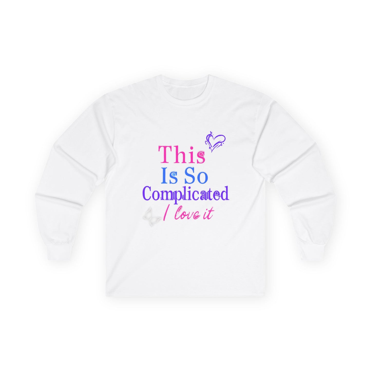 ✅ AU/NZ- Complicated! Love Long Sleeve Tee, Unisex Tee for Gift Giving, Trendy Graphic Shirt, Casual Fashion, Fun Quotes Top
