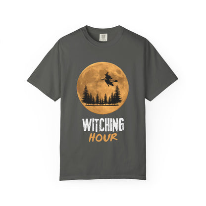 ✅ AU/NZ/Comfort Colours 1717, Witching Hour Unisex Garment-Dyed T-Shirt – Spooky Moonlight Vibes for Halloween Lovers, HOWL!
