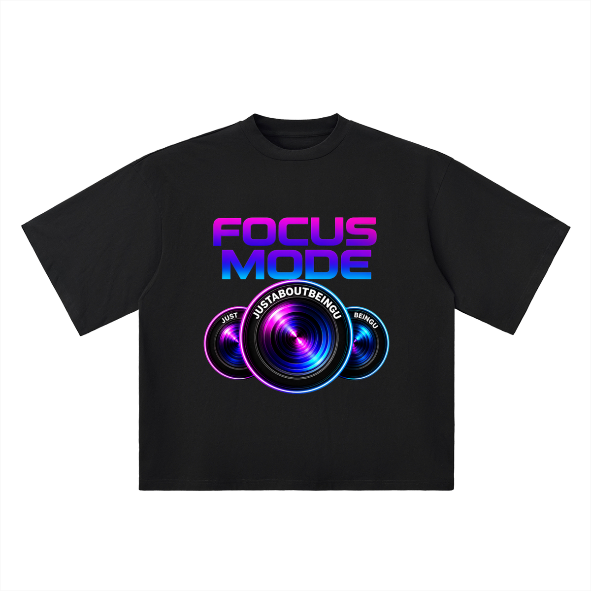 Focus Mode Camera Graphic Oversized Drop-Shoulder T-Shirt