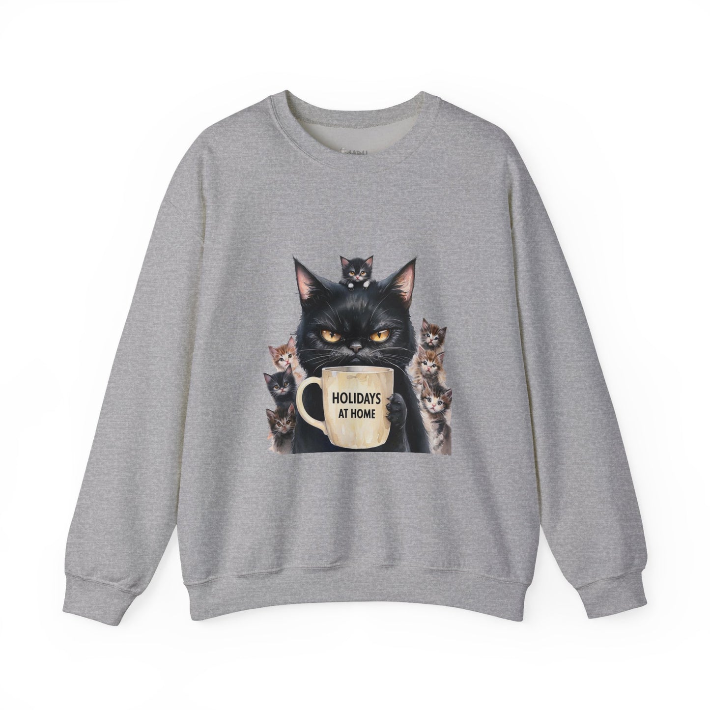 ✅  AU/NZ Funny Cat Crewneck Sweatshirt - Holidays at Home Design