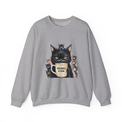 ✅  AU/NZ Funny Cat Crewneck Sweatshirt - Holidays at Home Design