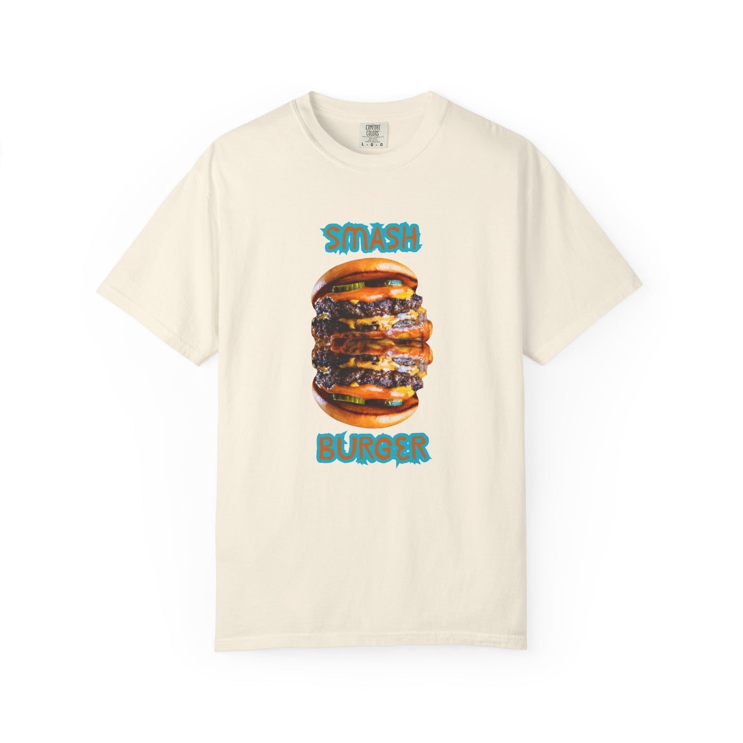 ✅ AU/NZ/Comfort Colours 1717, Smash Burger Unisex Garment-Dyed T-Shirt - Fun Foodie Graphic Tee- SMASHBURGER!
