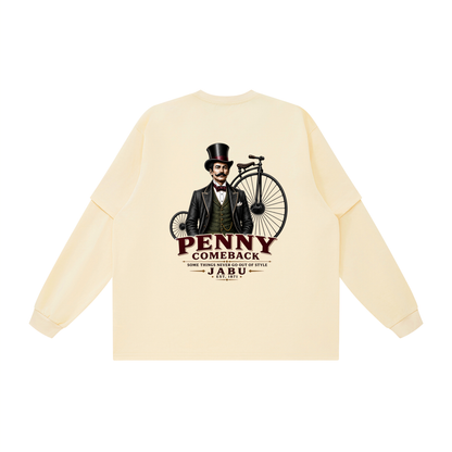 Penny Comeback Vintage Bicycle Graphic Layered Oversized T-Shirt