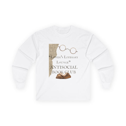 ✅ AU/NZ-Literary Antisocial Book Club Tee, Cozy Long Sleeve Shirt for Book Lovers, Perfect Gift for Readers, Literary Events, Home & Casual Wear