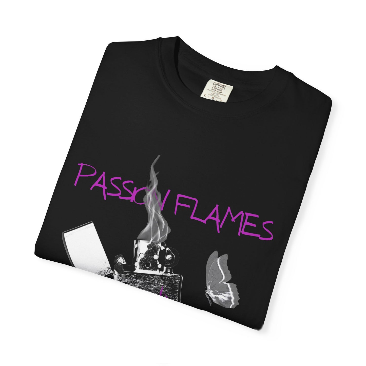 ✅ AU/NZ/Comfort Colours 1717, Passion Flames Unisex Garment-Dyed T-Shirt - Trendy Smoke Graphic Tee-PASSION FLAMES!