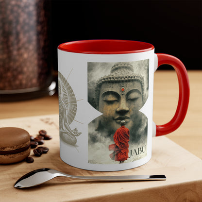 ✅ AU/NZ Colorful Buddha Accent Mug - Spiritual Coffee Cup, Meditation Gift, Mindfulness Tea Mug, Yoga Lover's Drinkware, Unique Home Decor