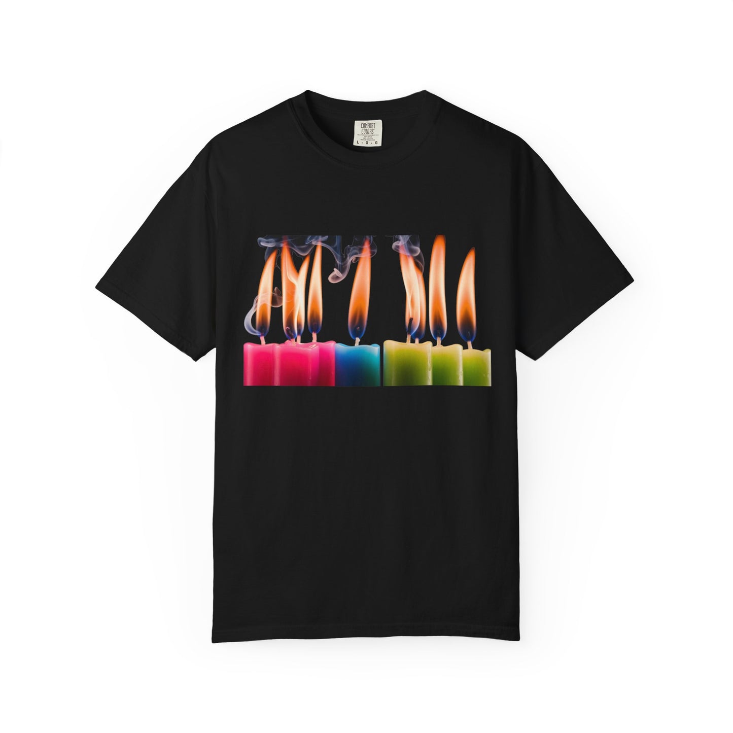 ✅ AU/NZ Colorful Candle Glow T-Shirt | Unisex Casual Tee for Art Lovers, Gift for Birthday, Artistic Clothing, Creative Fashion, Summer Edition