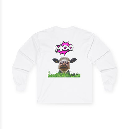 ✅ AU/NZ-MOO-Themed Long Sleeve Tee, Cow Lover Gift, Animal Apparel, Funny Farm Shirt, Unisex Casual Wear