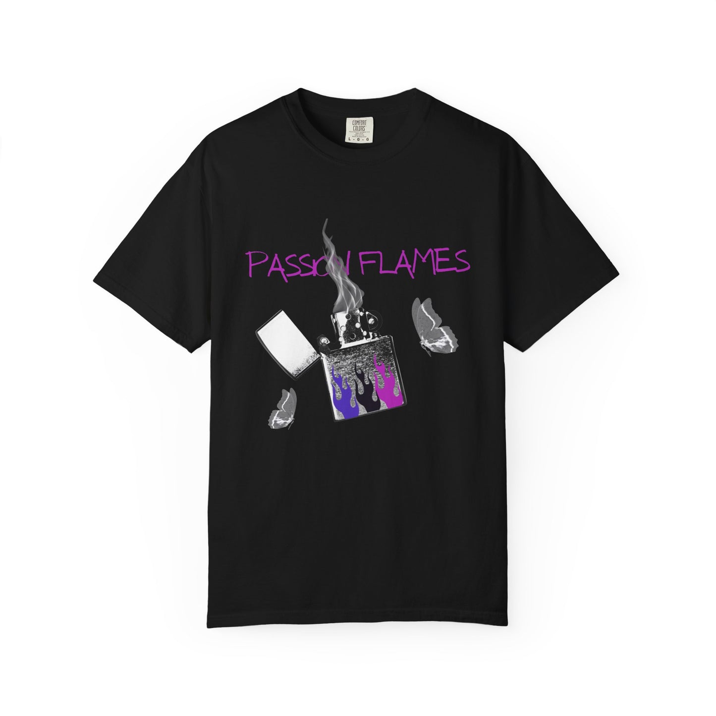 ✅ AU/NZ/Comfort Colours 1717, Passion Flames Unisex Garment-Dyed T-Shirt - Trendy Smoke Graphic Tee-PASSION FLAMES!