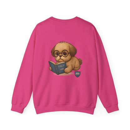 ✅ AU/NZ, Heads Or Tails, Cute Dog Reading Sweatshirt, Cozy Pup Crewneck, Animal Lover Gift, Dog Lover Apparel, Perfect for Book Lovers