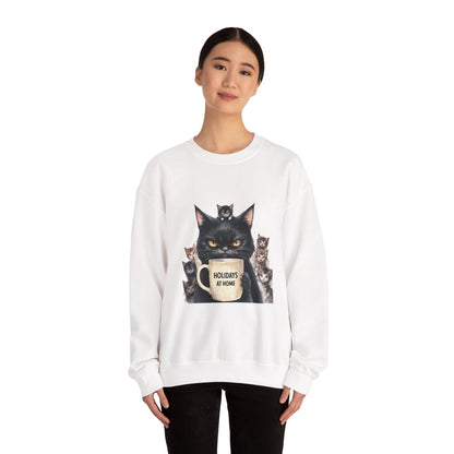 ✅  AU/NZ Funny Cat Crewneck Sweatshirt - Holidays at Home Design