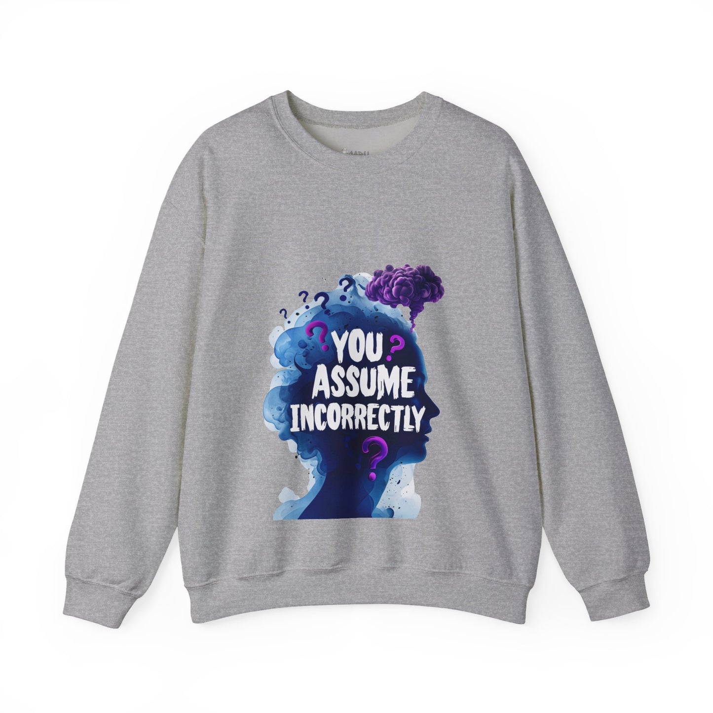 ✅ AU/NZ Unisex Heavy Blend Crewneck Sweatshirt - 'You Assume Incorrectly' Graphic