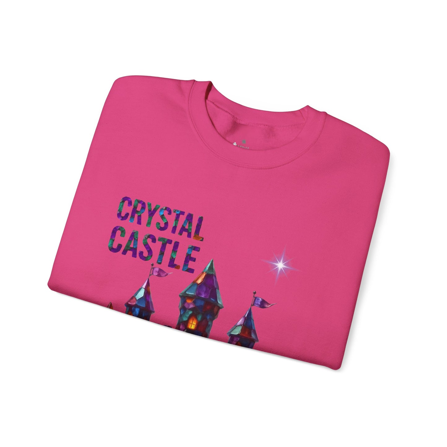 ✅ AU/NZ Magical Crystal Castle Crewneck Sweatshirt, Cozy Unisex Sweater, Crystal Themed Gift, Fun Layering Piece, Perfect for Fall & Winter
