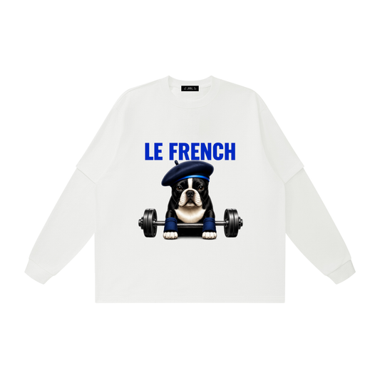 Le French Fitness Graphic Layered Oversized T Shirt