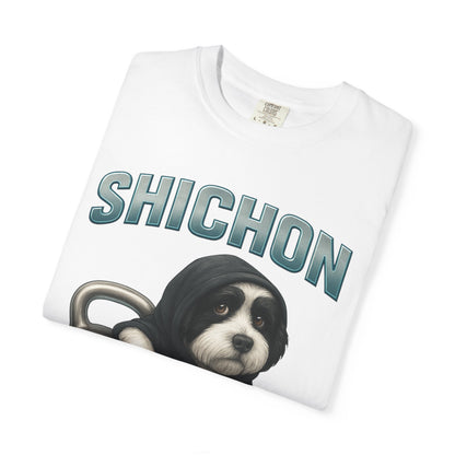 JABU GRIND - SHICHON: A Fun, Dog-Loving Gym Tee for NZ & AU Humans JABU© • JustAboutBeingU®