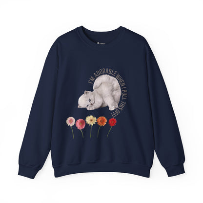✅ AU/NZ Adorable Cat & Flowers Crewneck Sweatshirt - Perfect Gift for Cat Lovers ADORABLE