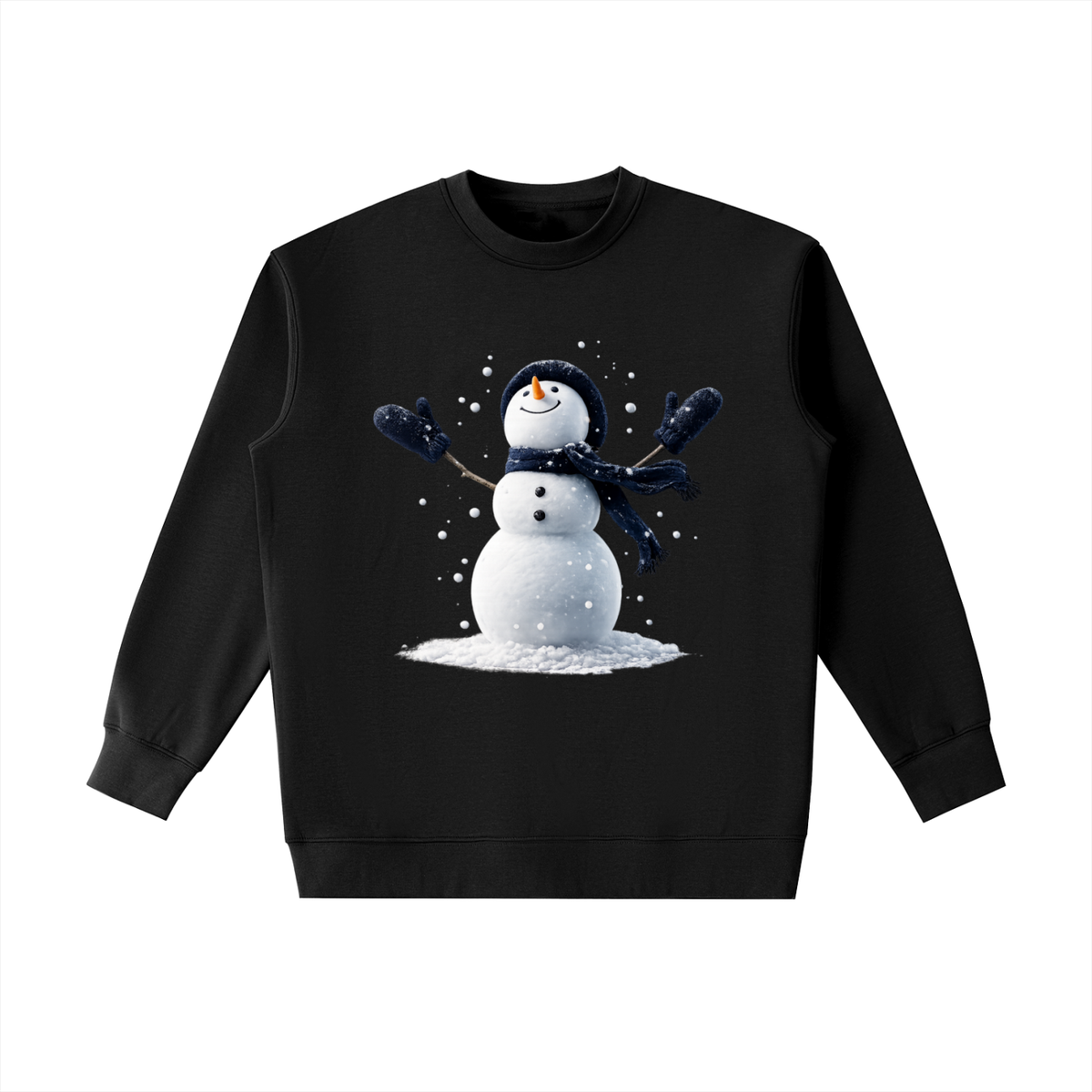 Fashion Season Snowman Graphic Heavyweight Crewneck Sweatshirt