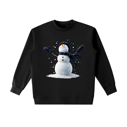 Fashion Season Snowman Graphic Heavyweight Crewneck Sweatshirt