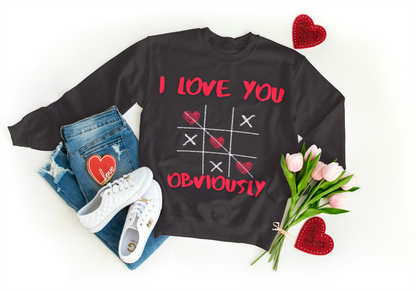 ✅ AU/NZ Cute Love Sweatshirt - I Love You Obviously & Hearts Win