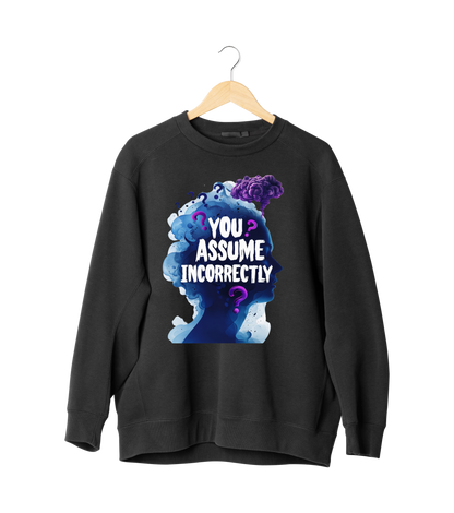 ✅ AU/NZ Unisex Heavy Blend Crewneck Sweatshirt - 'You Assume Incorrectly' Graphic