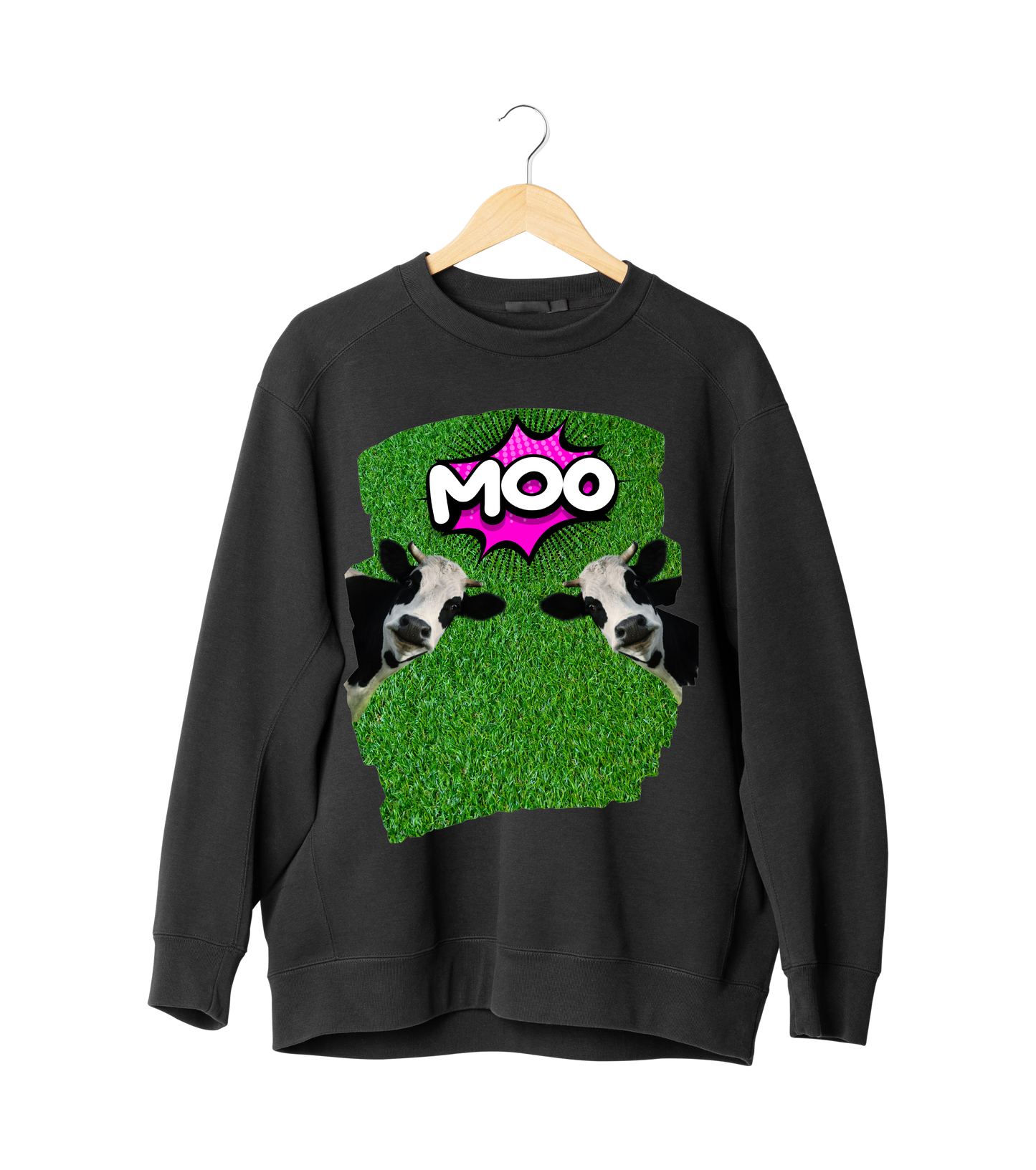 ✅ AU/NZ Funny Cow Moo Sweatshirt - Unisex Heavy Blend Crewneck MOO