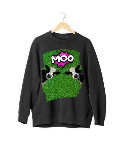 ✅ AU/NZ Funny Cow Moo Sweatshirt - Unisex Heavy Blend Crewneck MOO