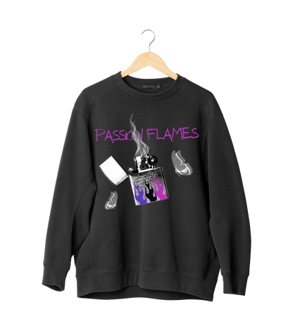 ✅  AU/NZ Passion Flames Graphic Crewneck Sweatshirt - Unisex Heavy Blend Passion