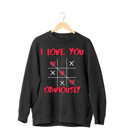 ✅ AU/NZ Cute Love Sweatshirt - I Love You Obviously & Hearts Win