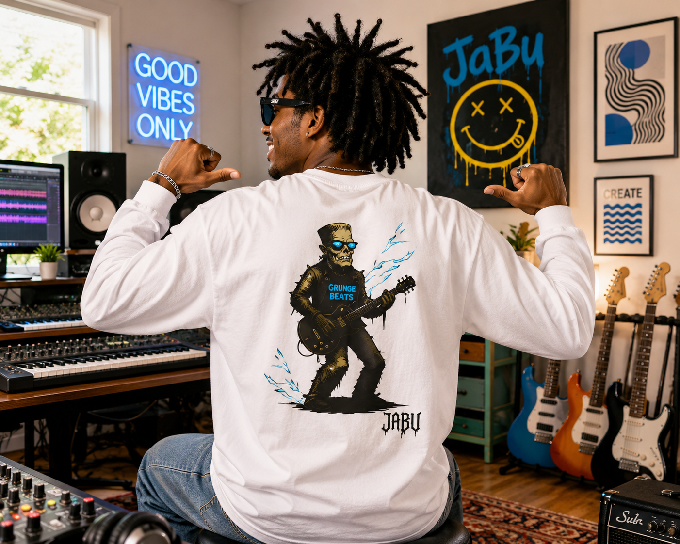 Grunge Musician Long Sleeve Tee