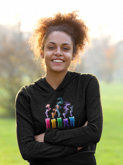 ✅ AU/NZ Luminous Art Hoodie: Vibrant Energy for Everyday Wear, Unisex Fashion, Cozy Layer, Artistic Streetwear NEON CANDLES