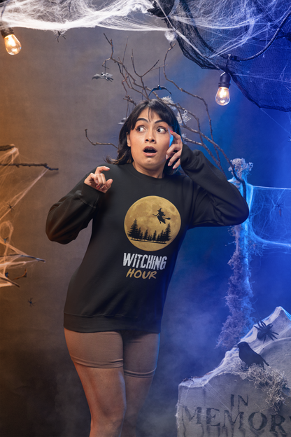 ✅ AU/NZ Witching Hour & Howl Unisex Crewneck Sweatshirt - Spooky Halloween Vibe