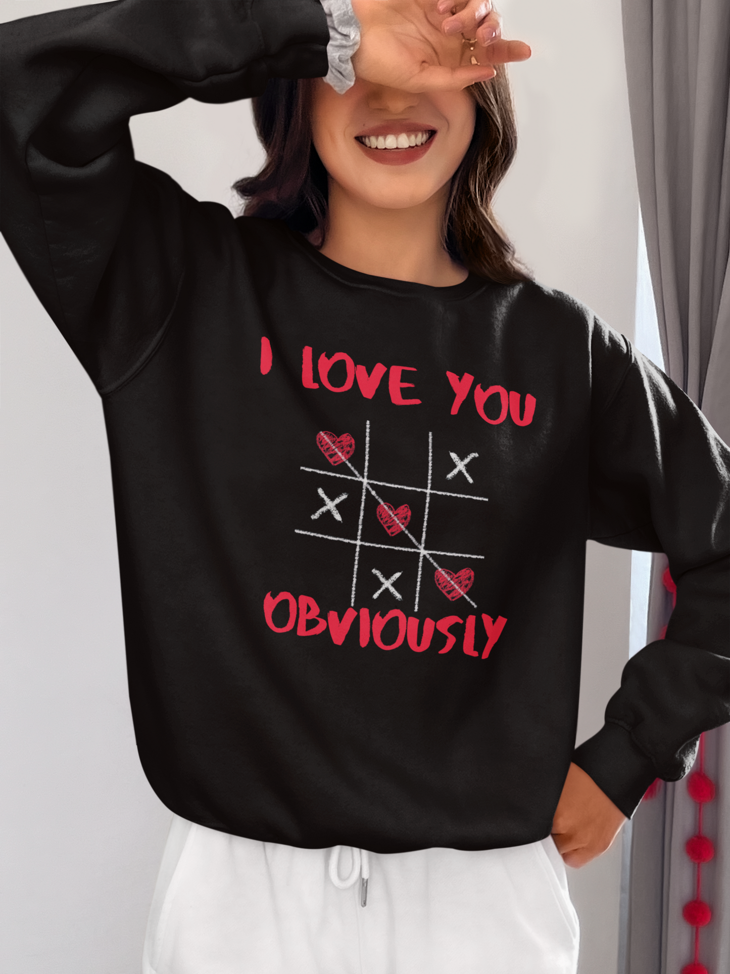 ✅ AU/NZ Cute Love Sweatshirt - I Love You Obviously & Hearts Win