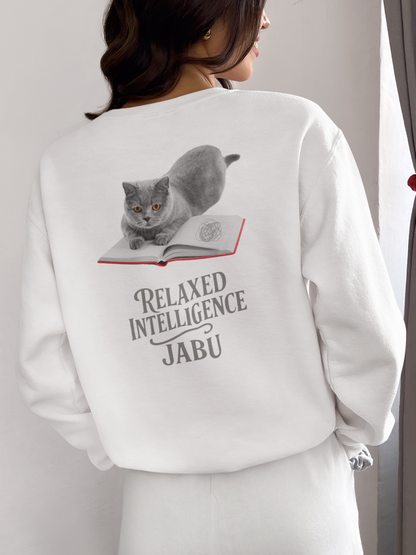 ✅ AU/NZ Relaxed Intelligence Cat Sweatshirt - Cozy Unisex Crewneck, Perfect Gift for Cat Lovers, Funny Pet Apparel, Casual Wear for All Occasions