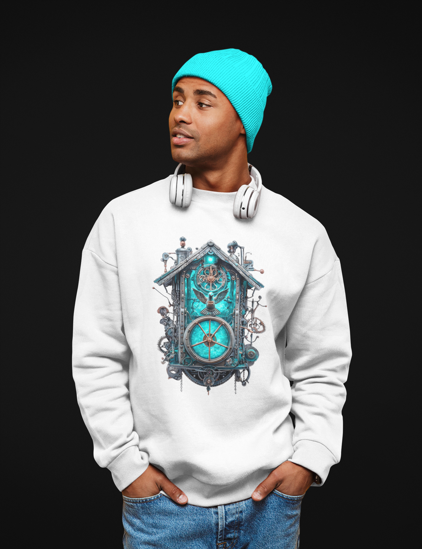 ✅ AU/NZ Mystical Clock Sweatshirt - Cozy Unisex Crewneck for Gift Giving, STEAM PUNK, CUCKOO CLOCK