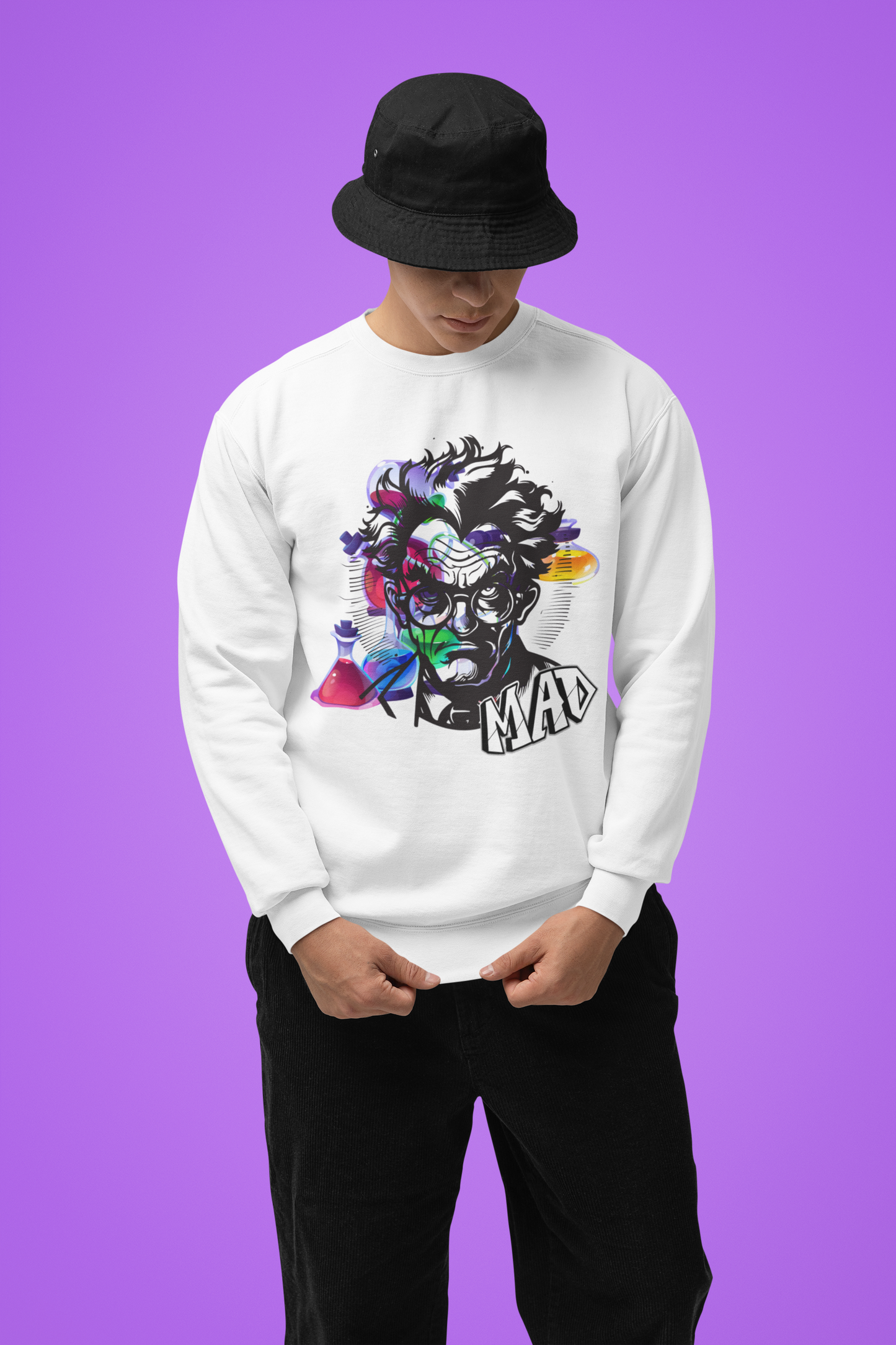 ✅ AU/NZ Mad Scientist Crewneck Sweatshirt – Unisex Heavy Blend™ with Colorful Lab Design MAD SCIENTIST