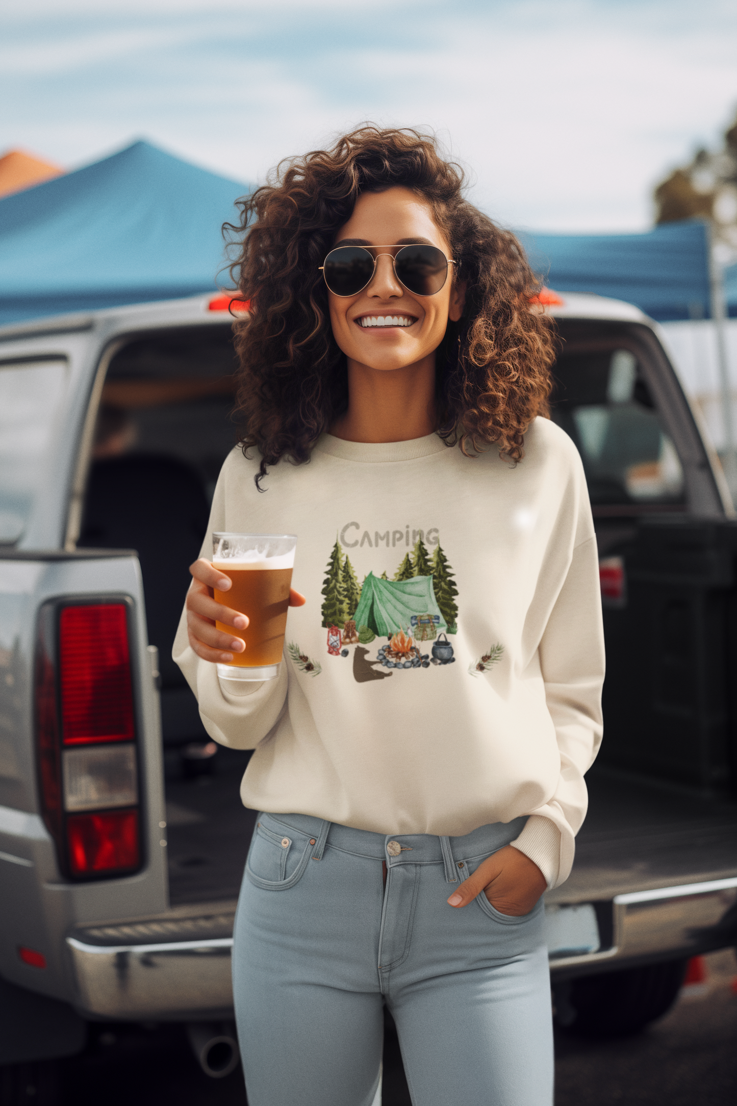 ✅ AU/NZ Cozy Camping Crewneck Sweatshirt - Nature-Inspired Design CAMPING! Back To Nature!