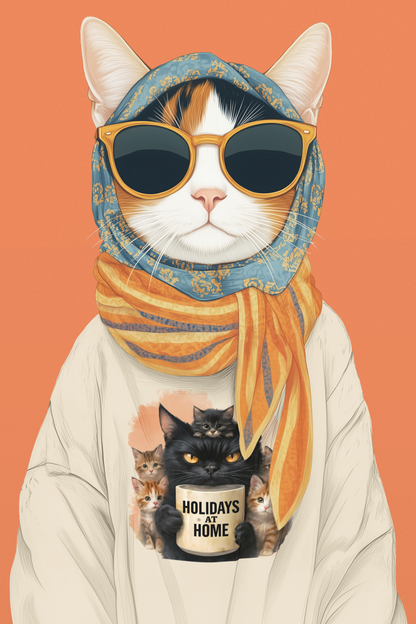 ✅ AU/NZ Cat Lover's Crewneck Sweatshirt - "Holidays at Home" Design Kittens