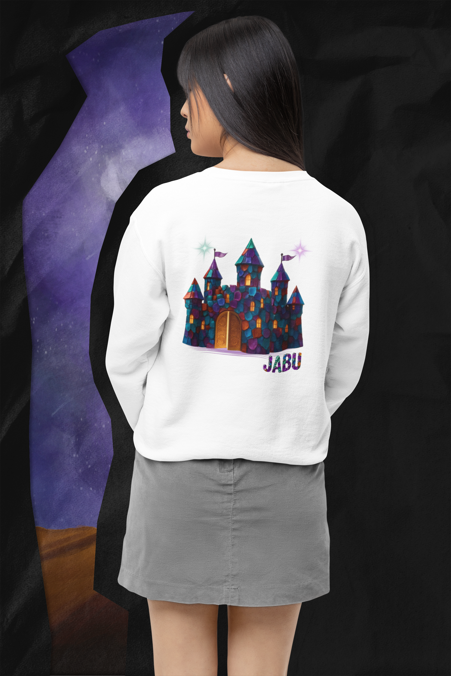 ✅ AU/NZ Magical Crystal Castle Crewneck Sweatshirt, Cozy Unisex Sweater, Crystal Themed Gift, Fun Layering Piece, Perfect for Fall & Winter