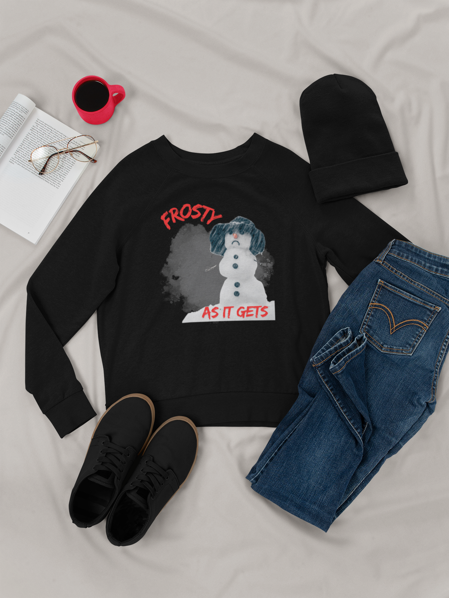 ✅ AU/NZ Frosty as It Gets Sweatshirt - Cozy Unisex Crewneck for Winter Celebrations FROSTY