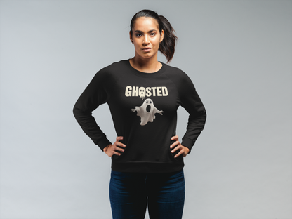 ✅ AU/NZ Ghosted Crewneck Sweatshirt - Perfect for Halloween, Cozy Casual Wear, Gift for Ghost Lovers, Spooky Night Out