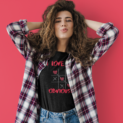 ✅ AU/NZ/Comfort Colours 1717, Unisex Love You Tic Tac Toe T-Shirt | Perfect for Valentine's Day & Casual Wear I LOVE YOU! Obviously!
