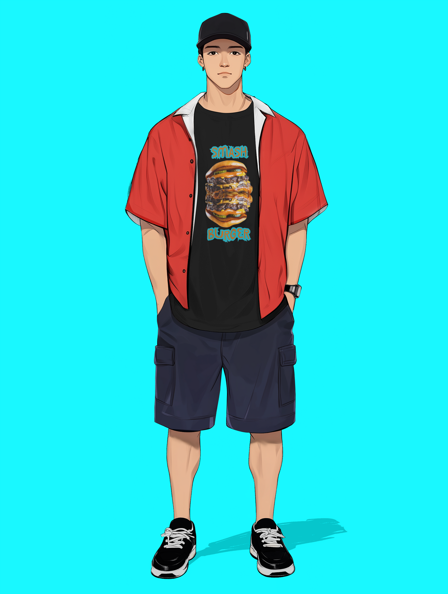 ✅ AU/NZ/Comfort Colours 1717, Smash Burger Unisex Garment-Dyed T-Shirt - Fun Foodie Graphic Tee- SMASHBURGER!