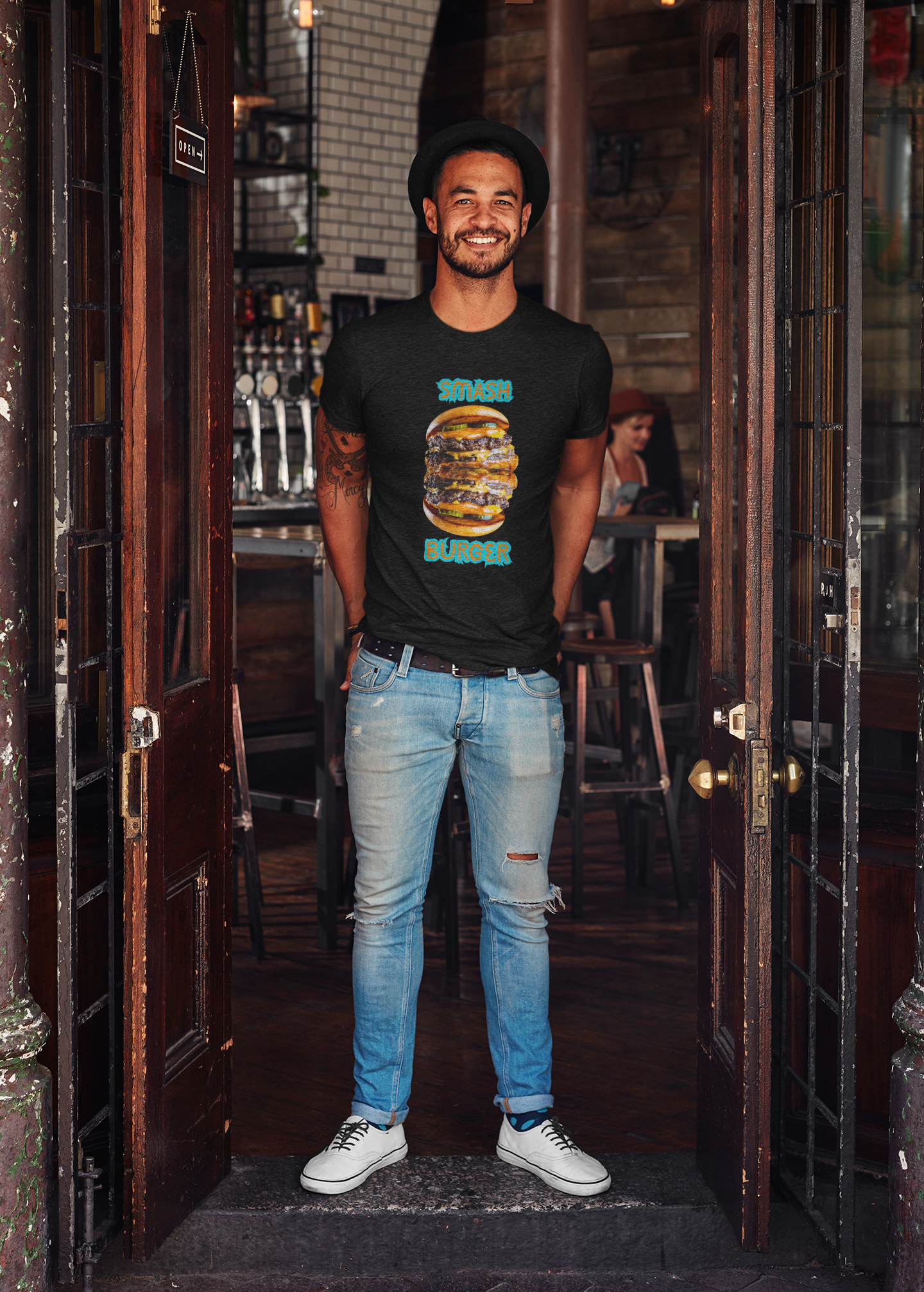 ✅ AU/NZ/Comfort Colours 1717, Smash Burger Unisex Garment-Dyed T-Shirt - Fun Foodie Graphic Tee- SMASHBURGER!