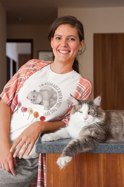 ✅ AU/NZ/Comfort Colours 1717,Cute Cat Floral Unisex T-Shirt - Adorable Gift for Cat Lovers, Summer Casual Tee, Pet Lover Gift, Birthday or Everyday Wear, Just Adorable!