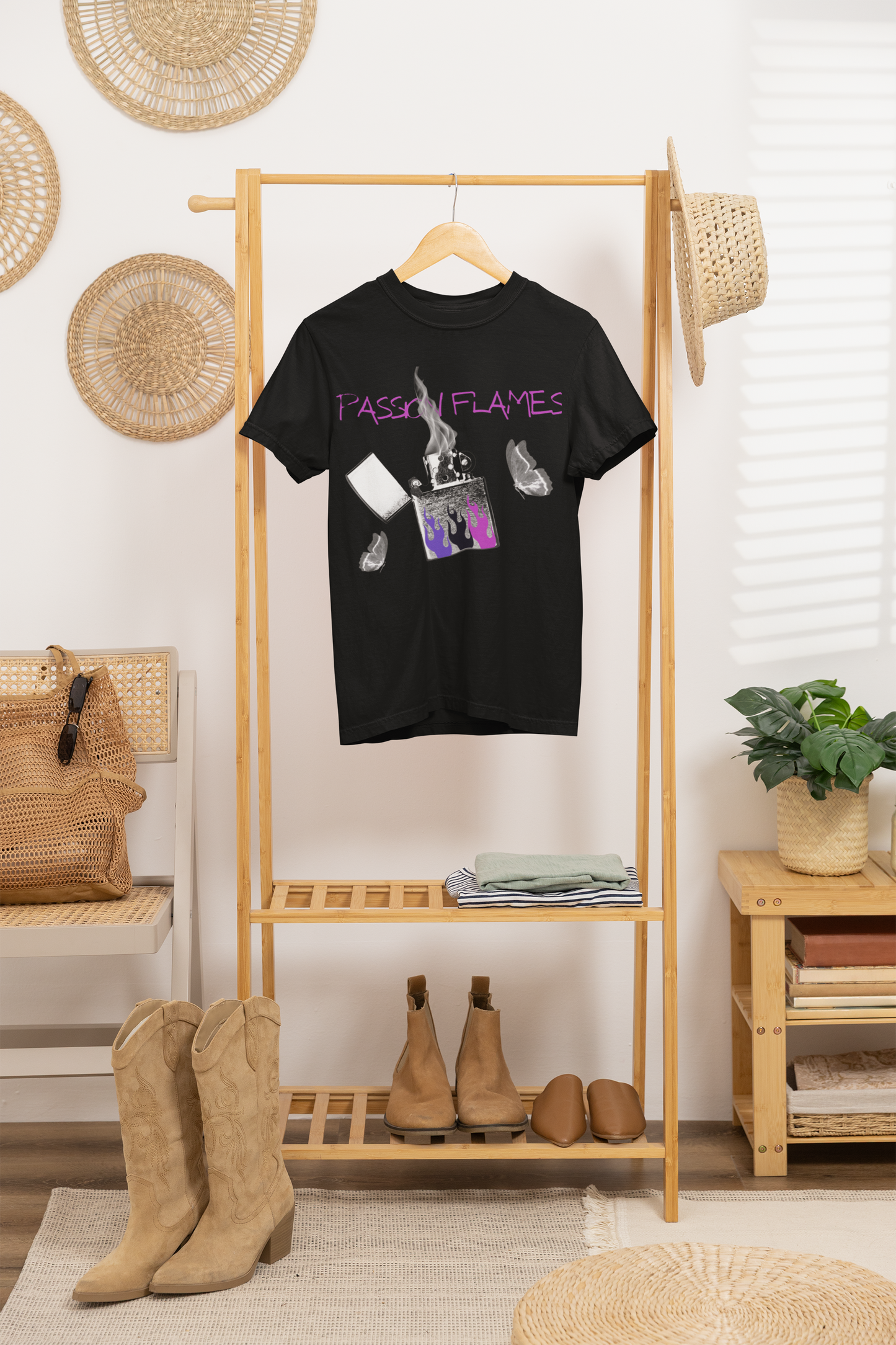 ✅ AU/NZ/Comfort Colours 1717, Passion Flames Unisex Garment-Dyed T-Shirt - Trendy Smoke Graphic Tee-PASSION FLAMES!