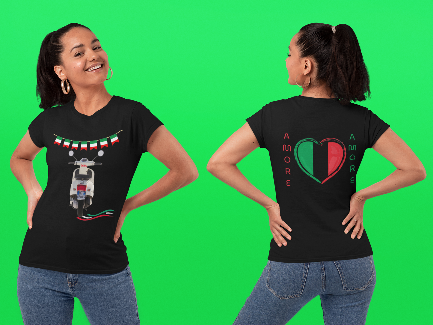 ✅ AU/NZ  Comfort Colours 1717, Italian Heritage Unisex T-Shirt - Amore Graphic Design Vespa