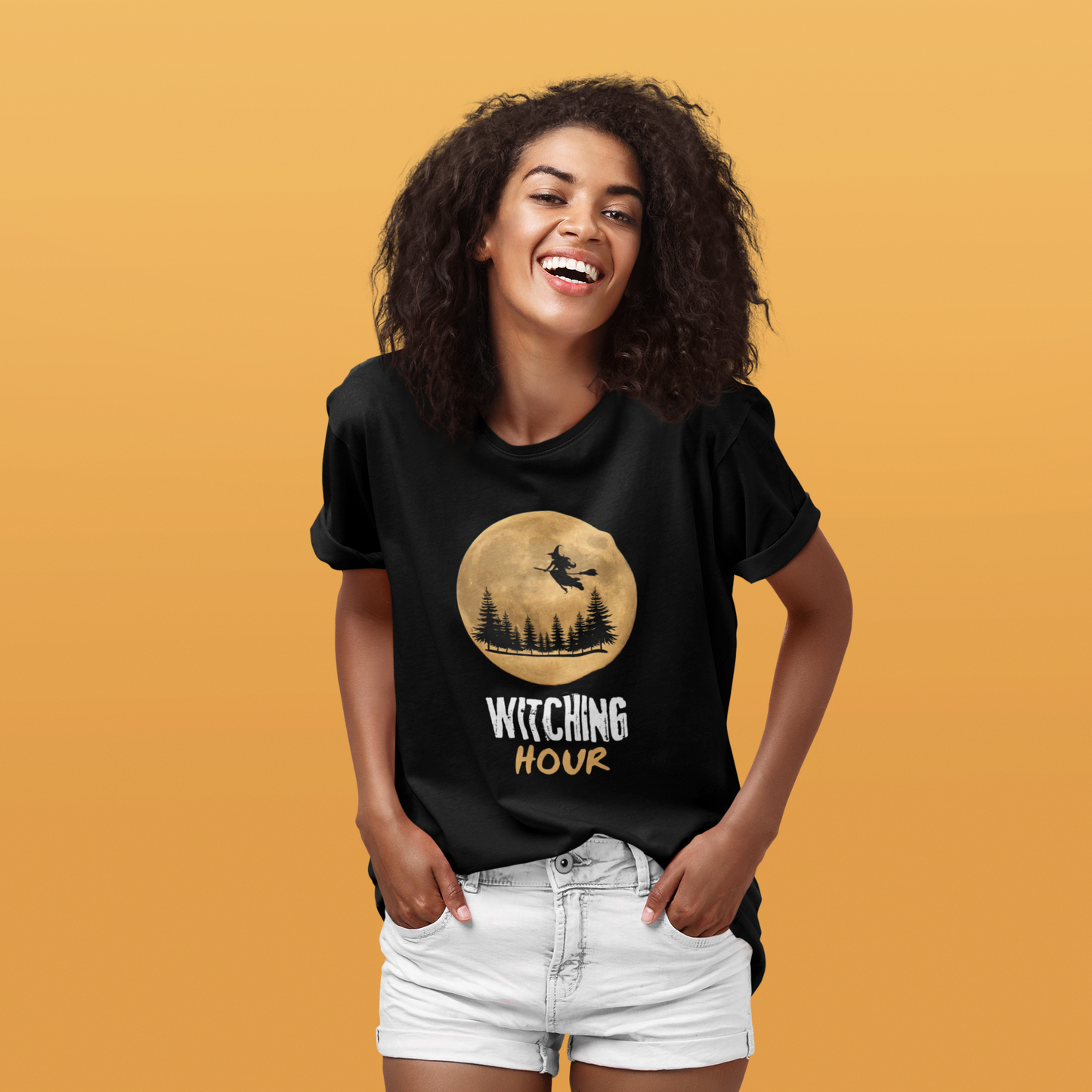 ✅ AU/NZ/Comfort Colours 1717, Witching Hour Unisex Garment-Dyed T-Shirt – Spooky Moonlight Vibes for Halloween Lovers, HOWL!